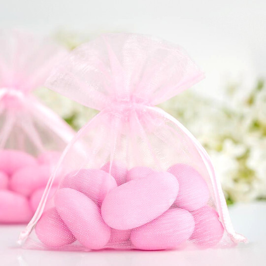 Organza bags with icing almonds