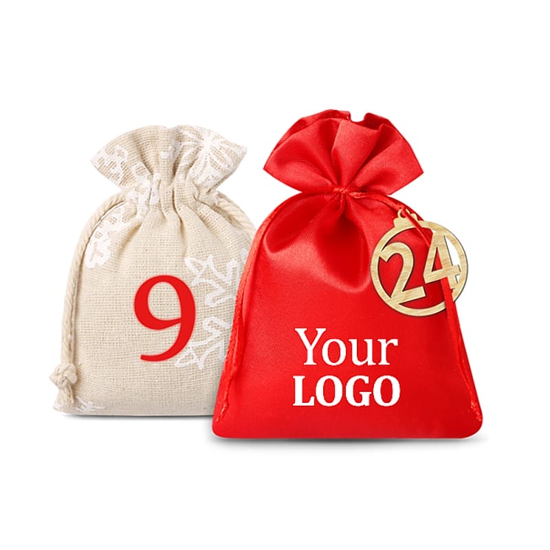 advent pouches with company logo