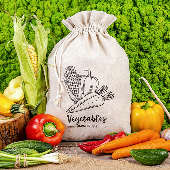 Sac de courses à la lin- sacs à fruits réutilisables - Saketos