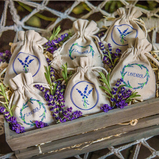 Bolsas con estampado de lavanda