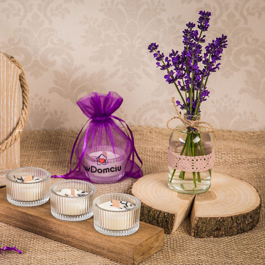 Lavender printed packaging for cosmetics.