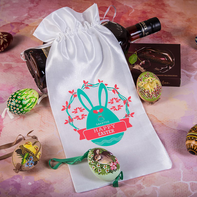 Packaging with a company logo for Easter gifts